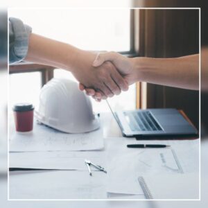 Client shaking hands with contractor